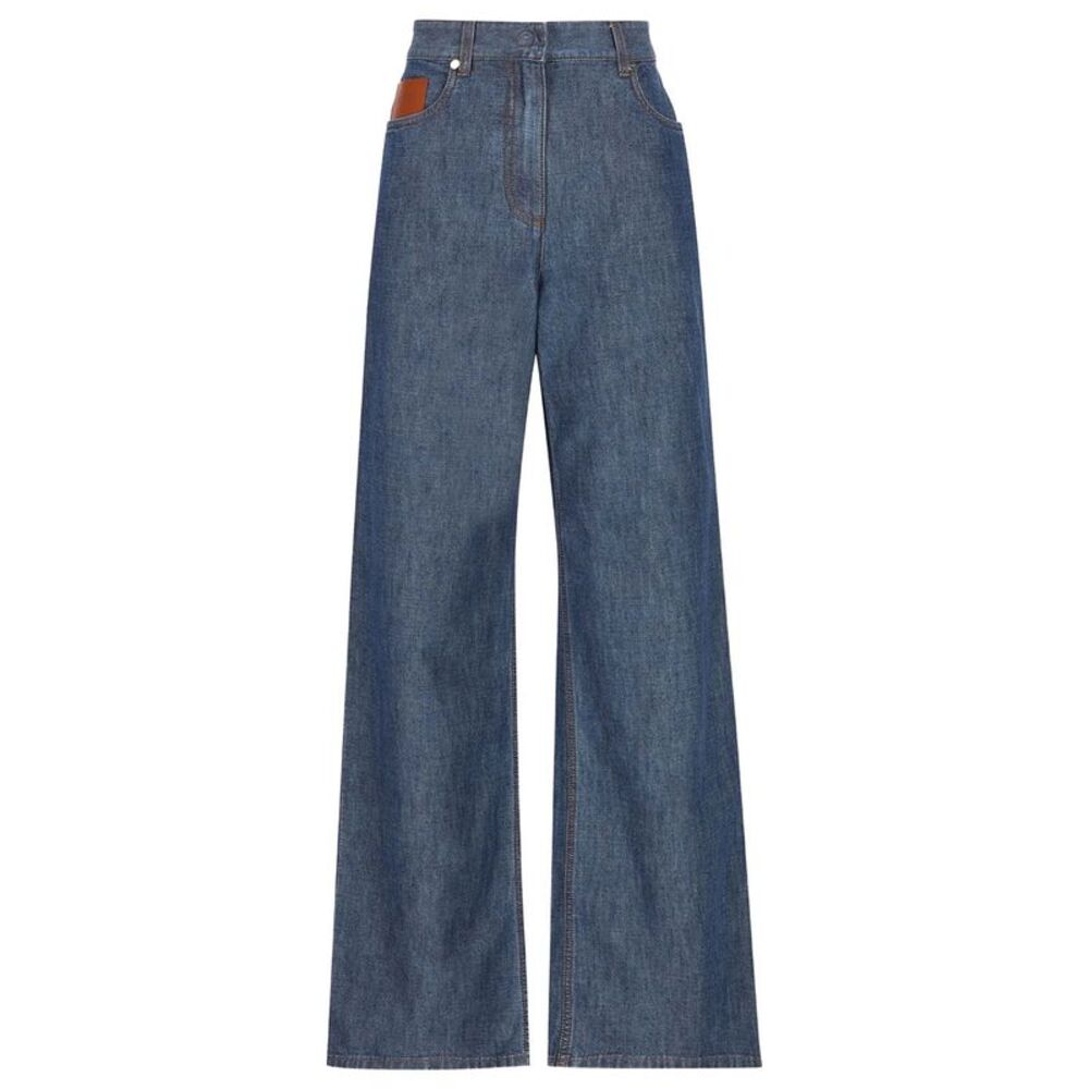 Fendi Women Ff Chambray Long Jeans